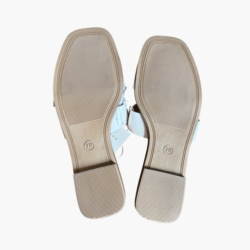 NEW A New Day Women's Nina Slide Sandals - White - Size 7W - Picture 4 of 7